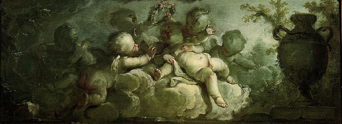 Dirk van der Aa Playing Putti on Clouds France oil painting art